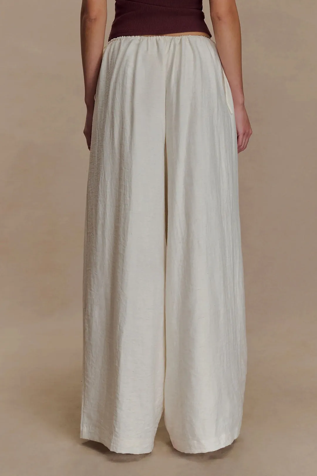 Linen Drawstring Straight Leg Trousers sold by Micas product image thumbnail 2