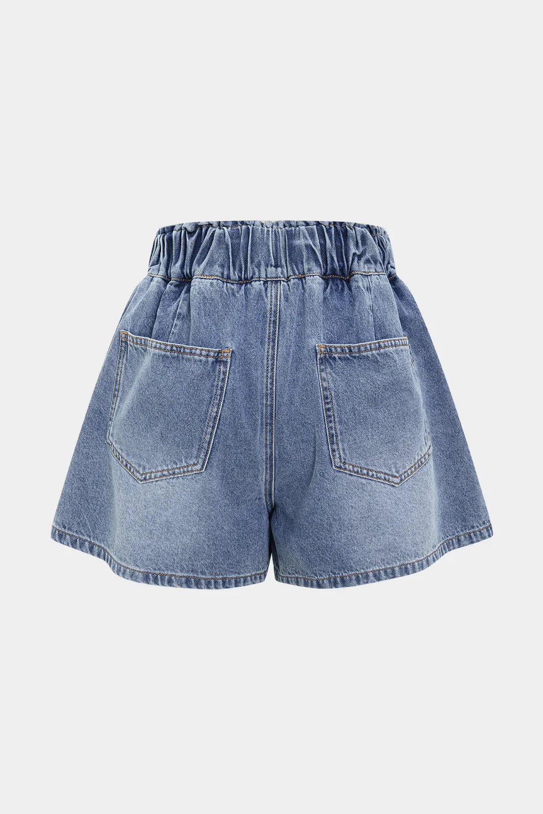 Denim Rhinestone Drawstring Jorts sold by Micas product image thumbnail 2