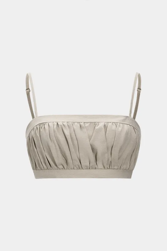 Linen Pleated Slip Cami Top sold by Micas