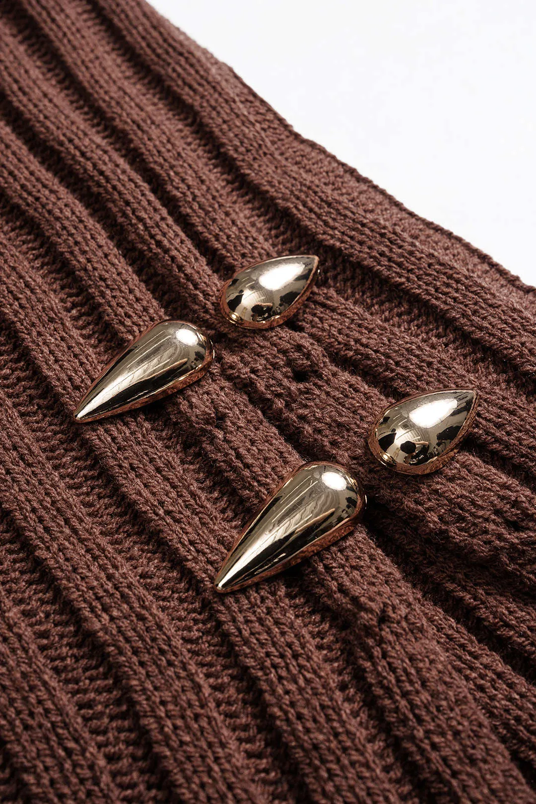 Knit Metallic Decor Side Split Skirt sold by Micas product image thumbnail 3