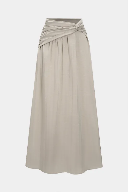 Linen Ruched Twist Knot Skirt sold by Micas