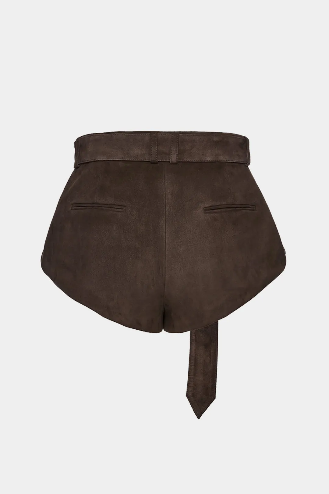 Suede Ruched Belted Shorts sold by Micas product image thumbnail 2