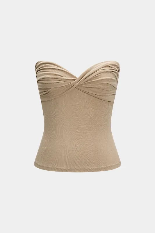 Wrap Ruched Strapless Tube Top sold by Micas