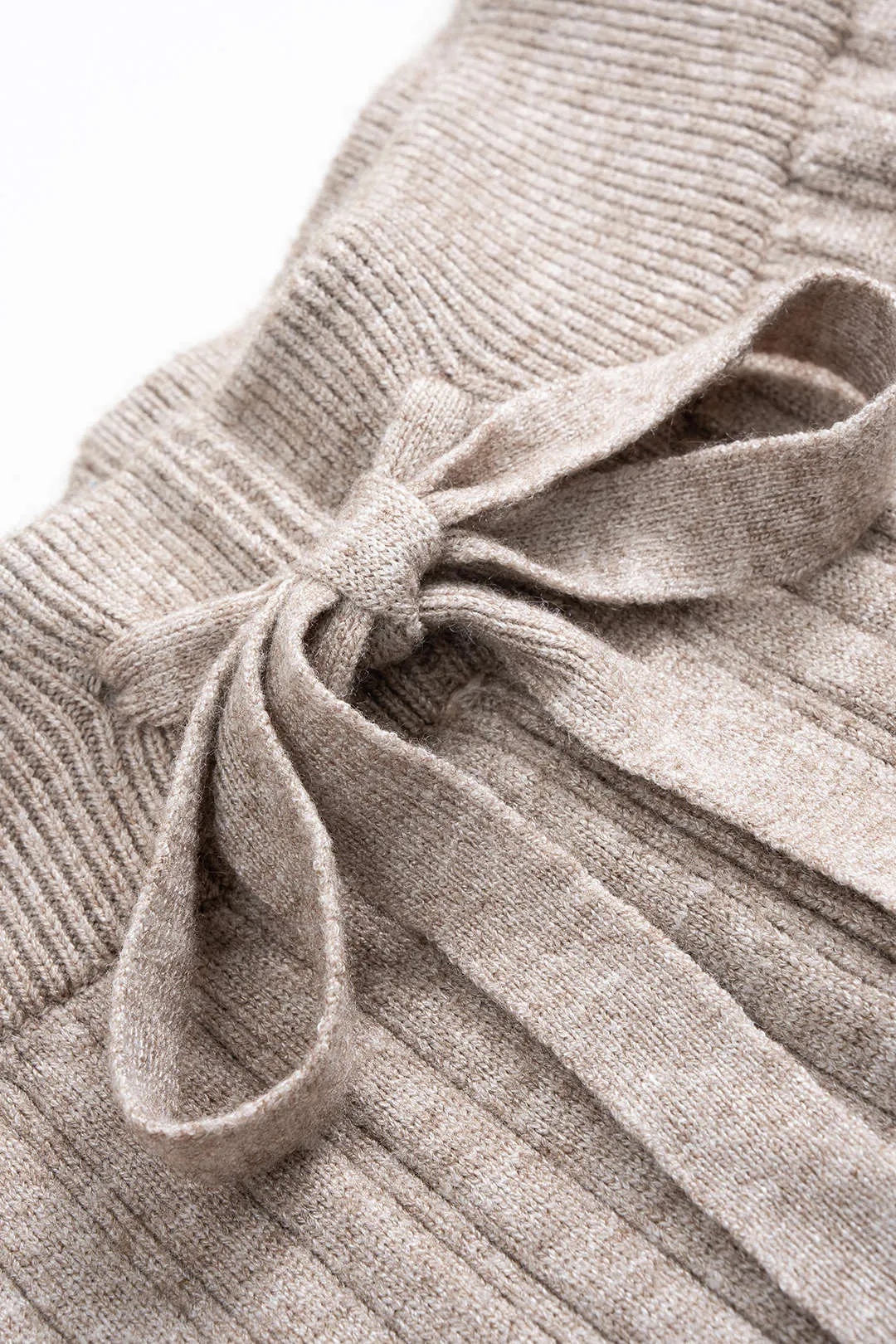 Knit Tie-Up High Waist Flared Trousers sold by Micas product image thumbnail 3