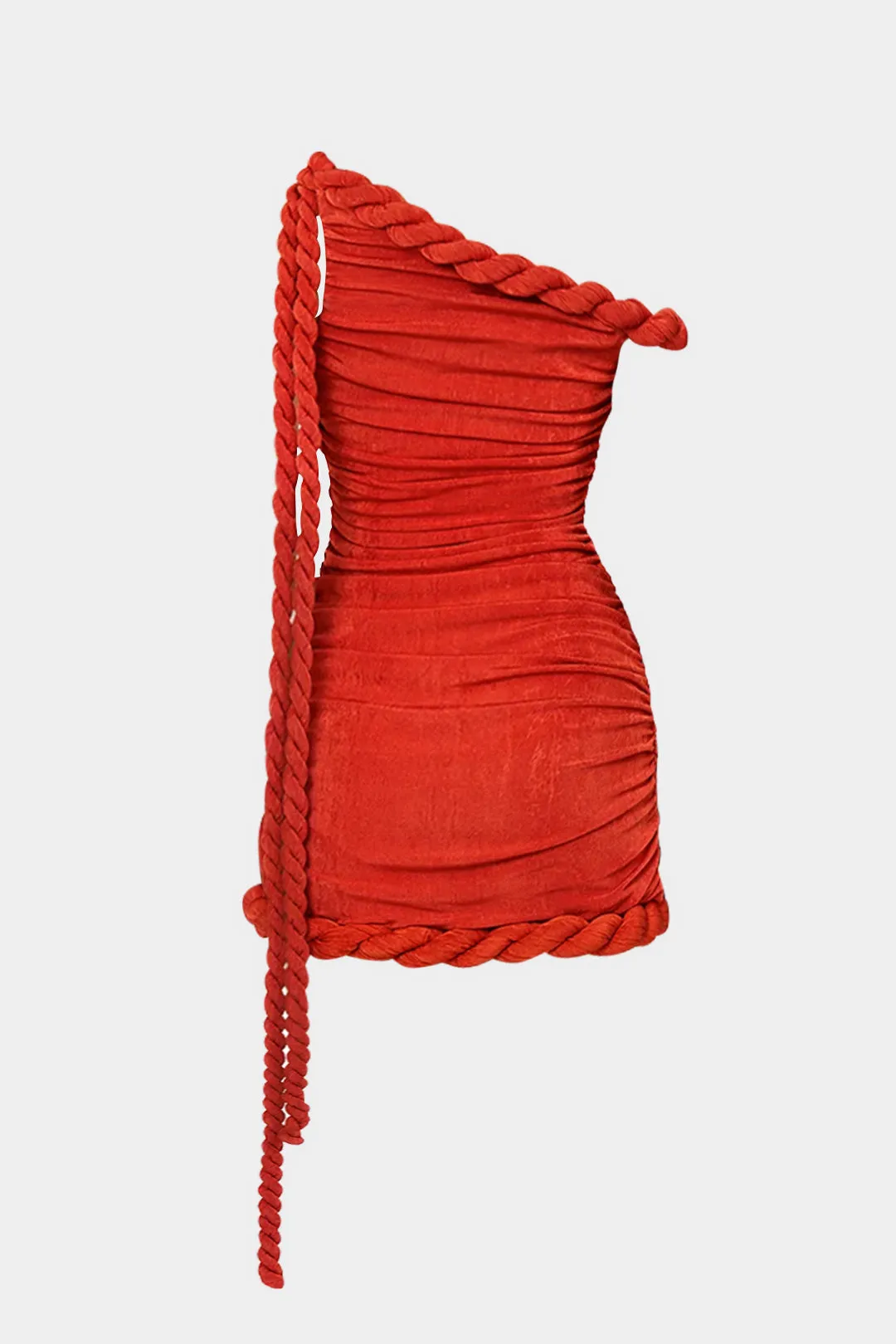 Ruched Asymmetrical Twist Knot Off Shoulder Sleeveless Mini Dress sold by Micas product image thumbnail 2