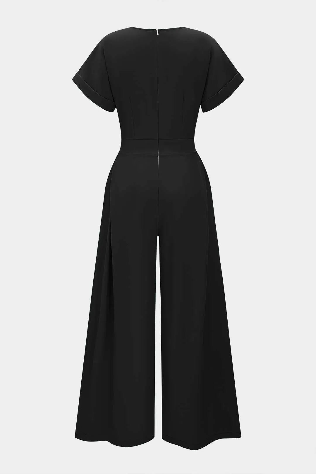 V-Neck Short Sleeve Zipper Jumpsuit sold by Micas product image thumbnail 2