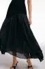 Patchwork Ruffle Hem Short Sleeve Maxi Dress sold by Micas