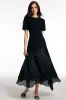 Patchwork Ruffle Hem Short Sleeve Maxi Dress sold by Micas