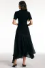 Patchwork Ruffle Hem Short Sleeve Maxi Dress sold by Micas