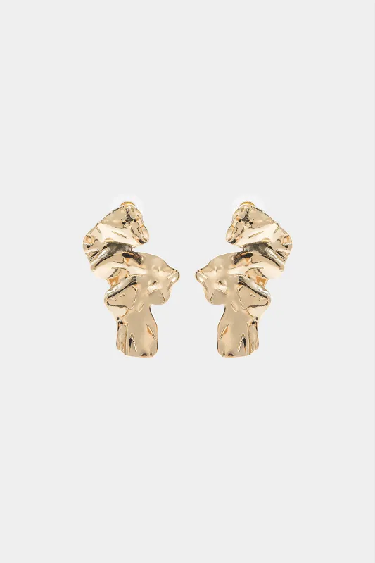 Metallic Irregular Texture Earrings sold by Micas