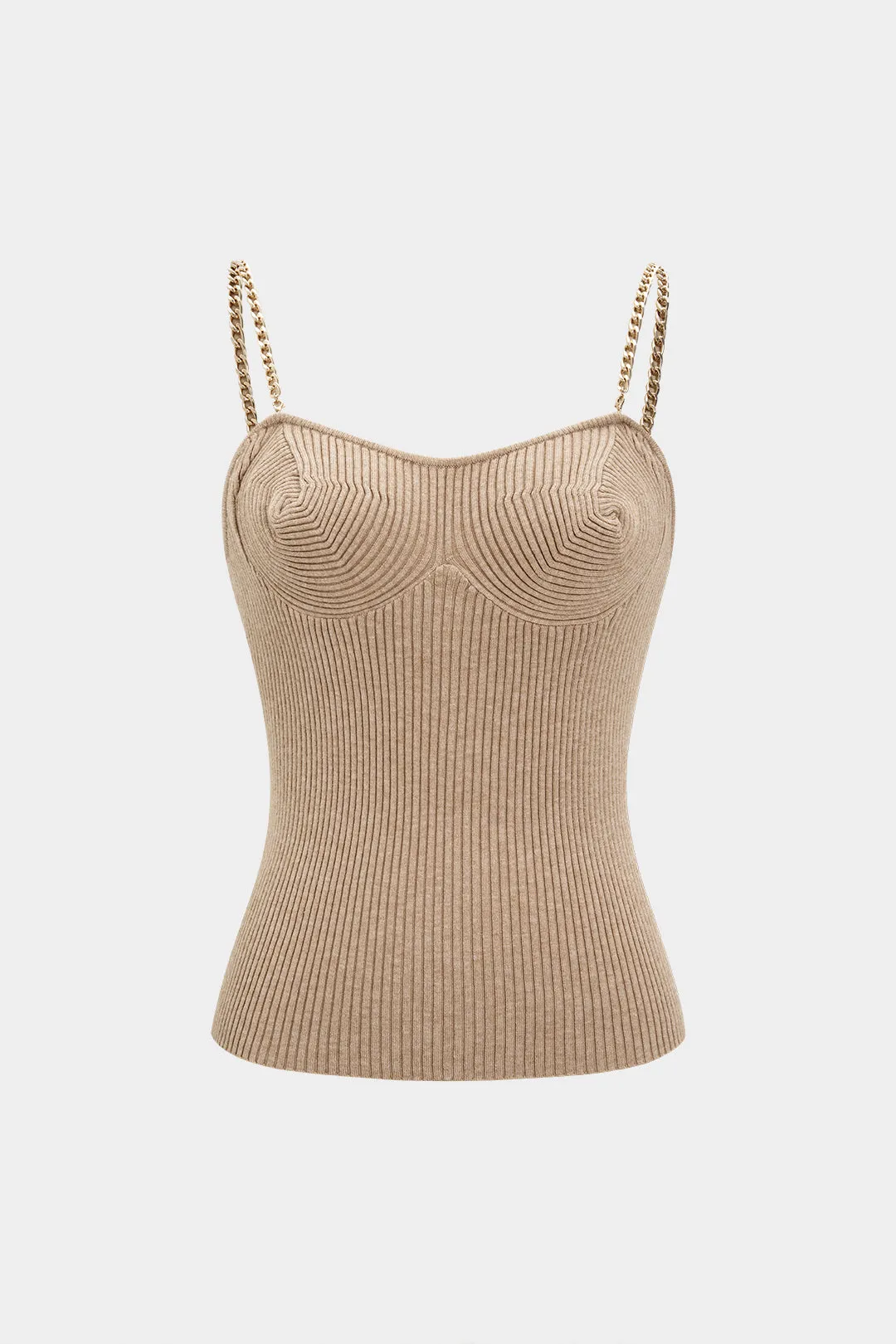 Knit Metallic Chain Cami Top sold by Micas