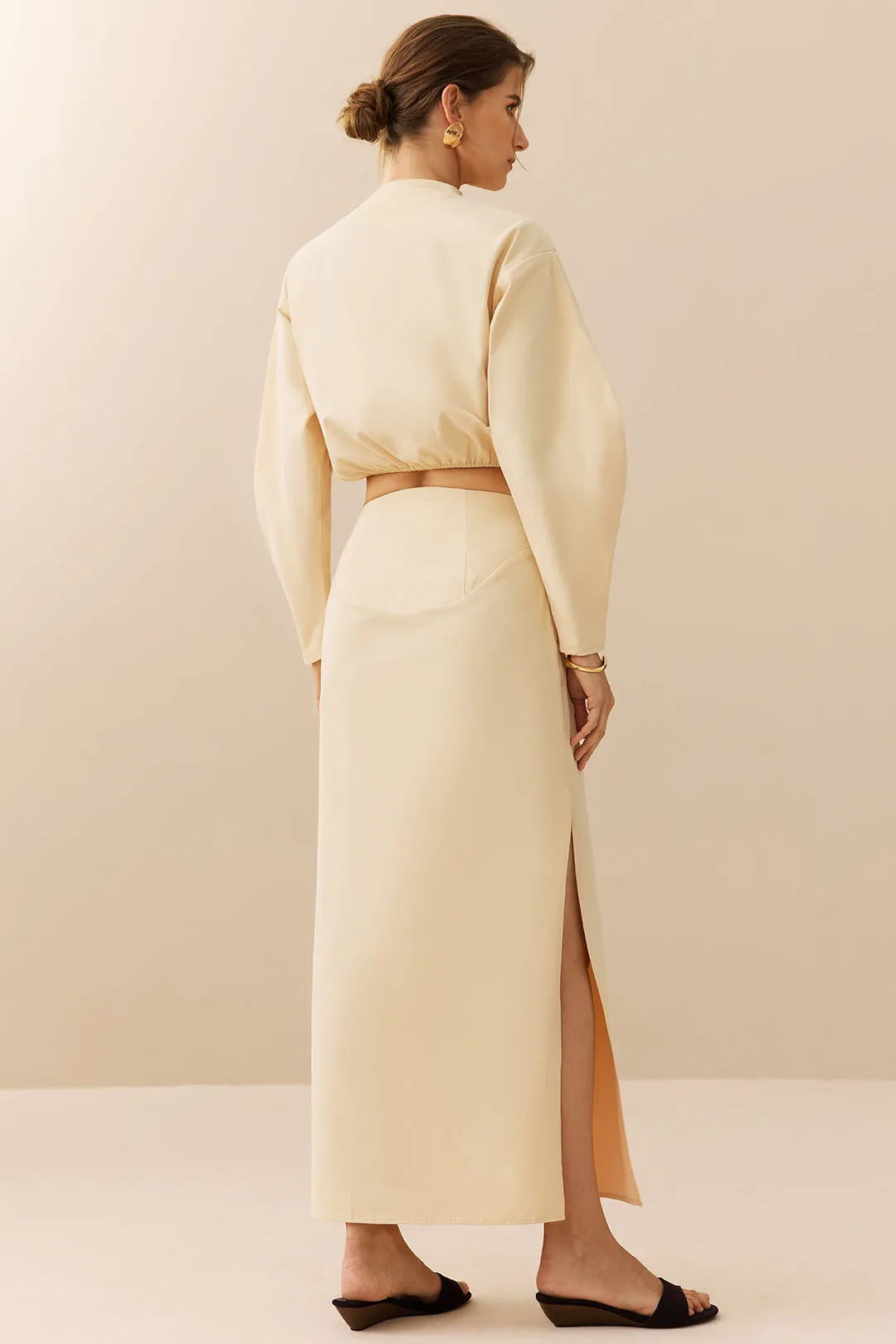 V-Neck Tie-Up Long-Sleeve Shirt sold by Micas product image thumbnail 4