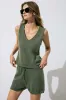 Knit Basic Tank Top And Drawstring Shorts Set sold by Micas