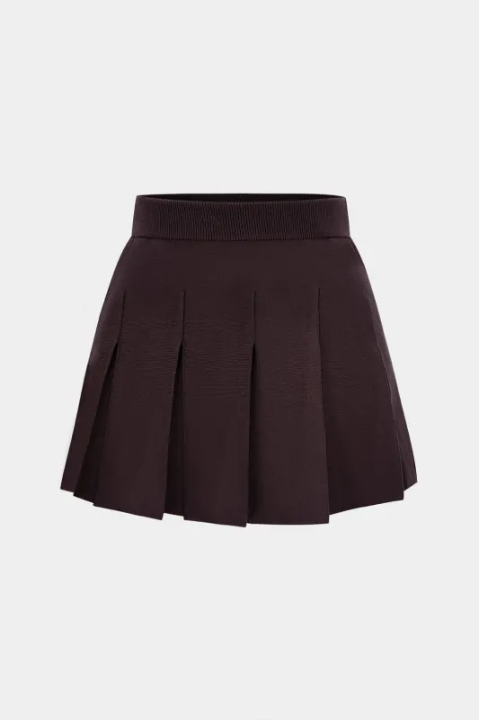 Knit Pleated Mini Skirt sold by Micas
