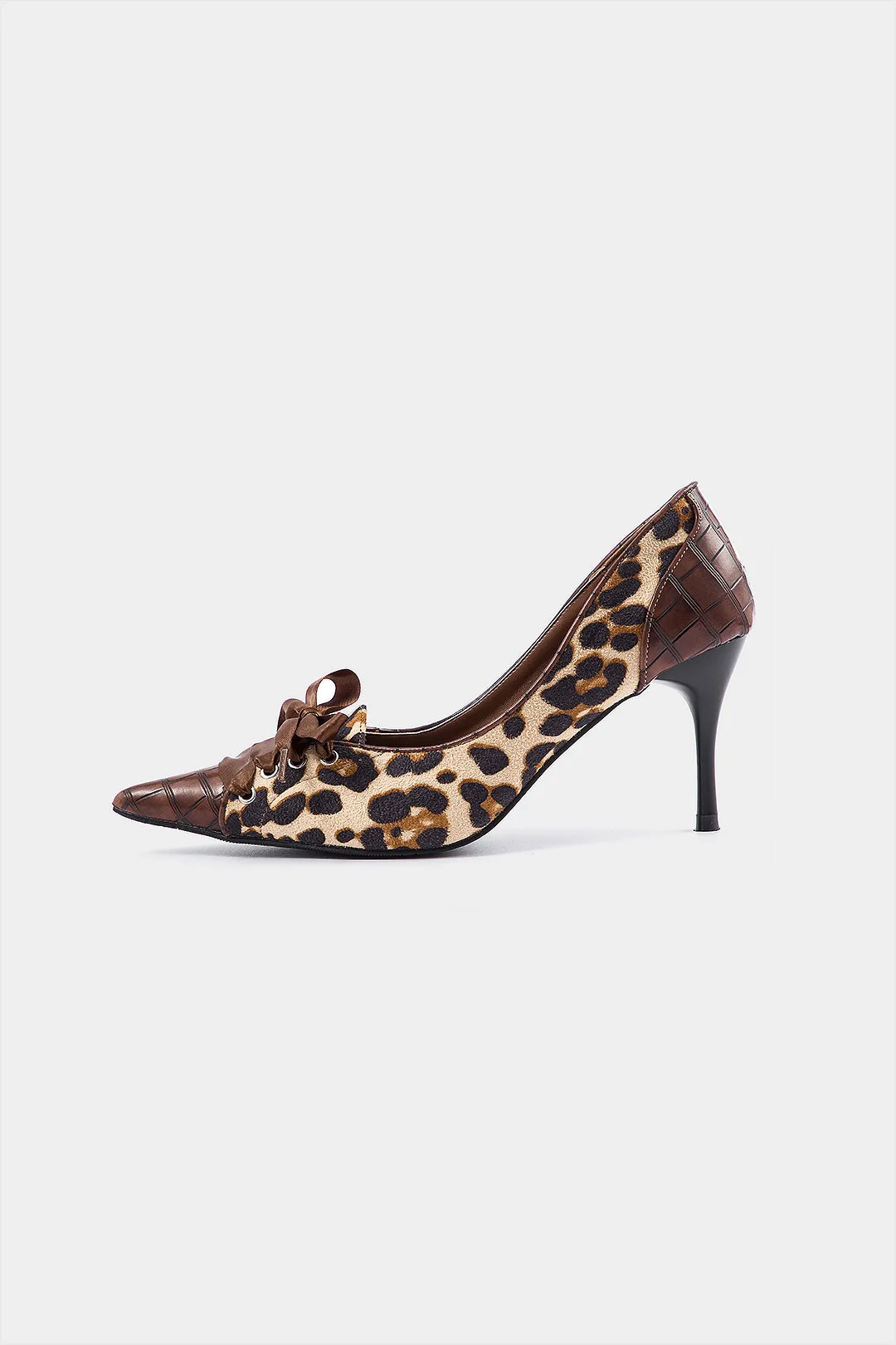 Leopard Print Tie-Up Pointed Heels sold by Micas product image thumbnail 2