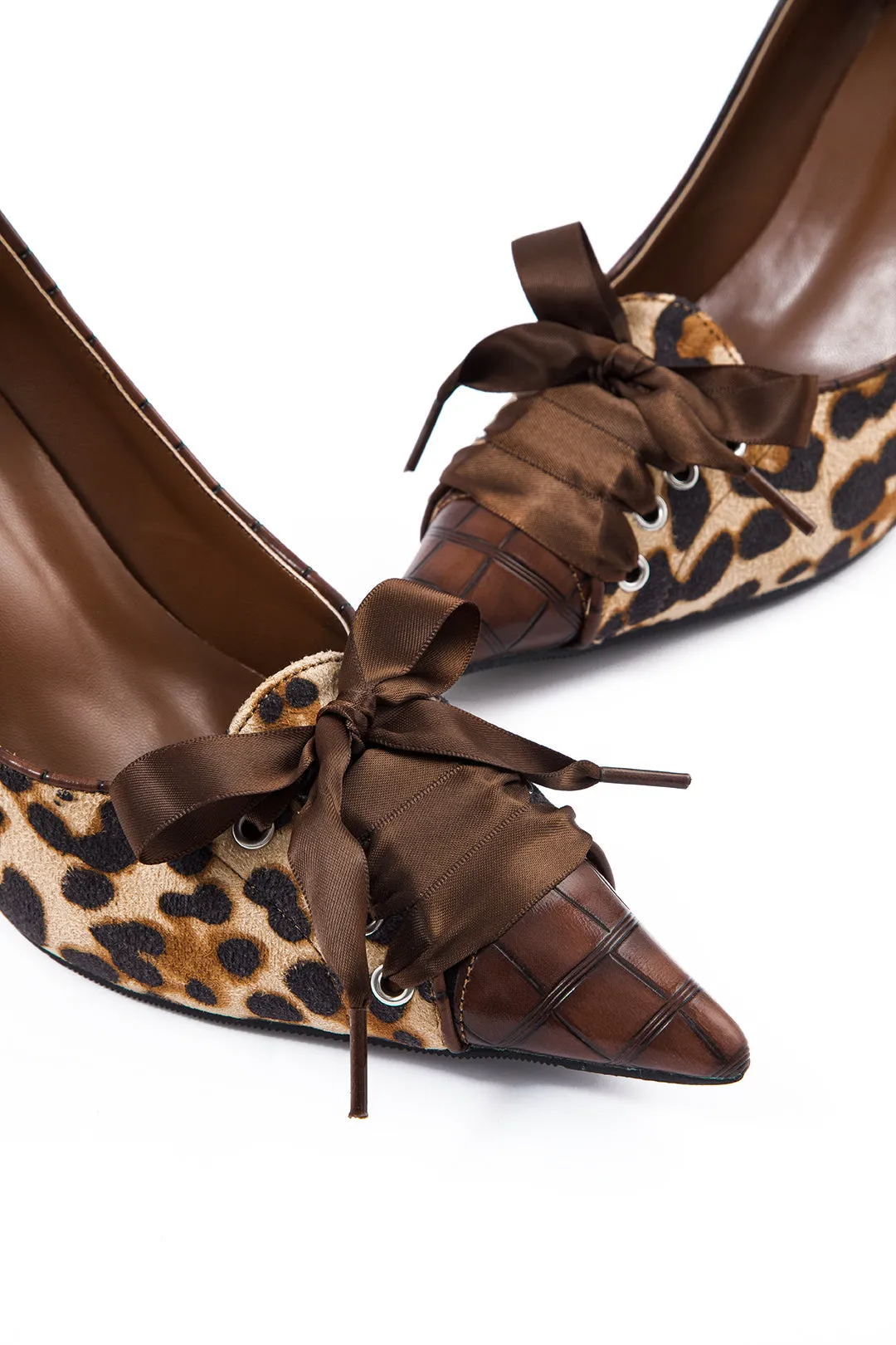 Leopard Print Tie-Up Pointed Heels sold by Micas product image thumbnail 3