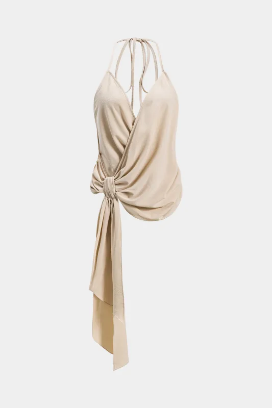 Chiffon slip knyttet asymmetrisk cami top sold by Micas