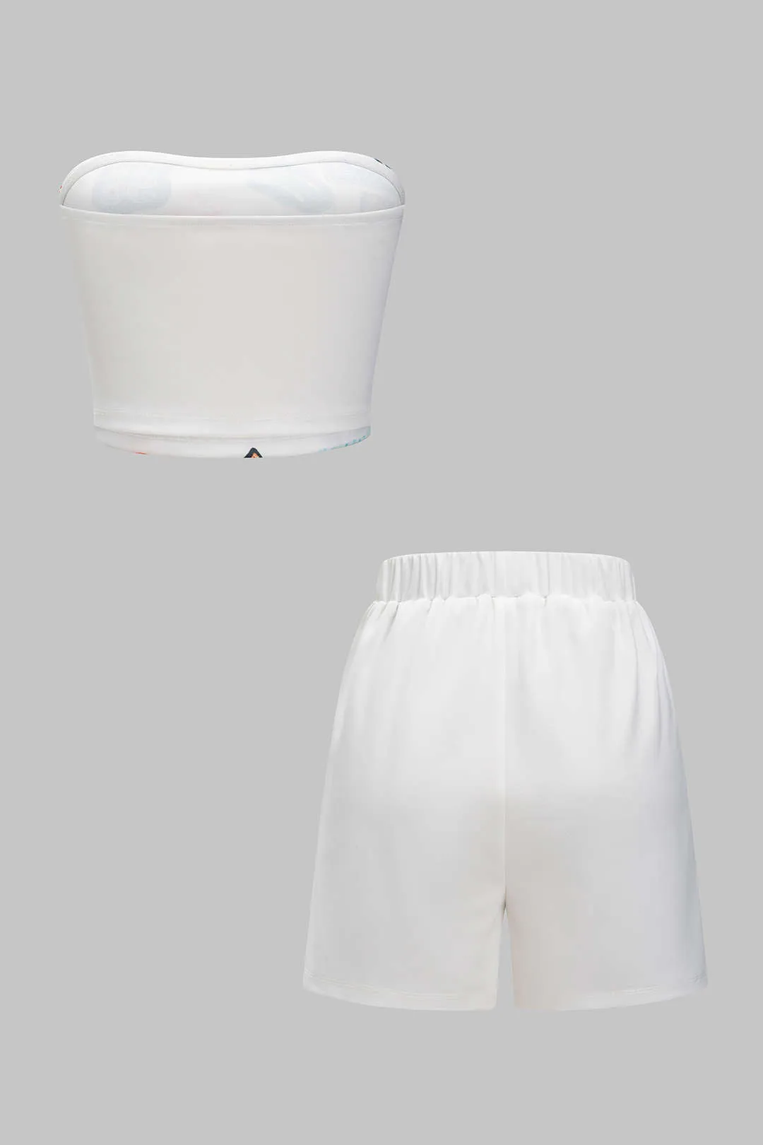 Retro Print Tube Top og High Waist Shorts indstillet sold by Micas product image thumbnail 2