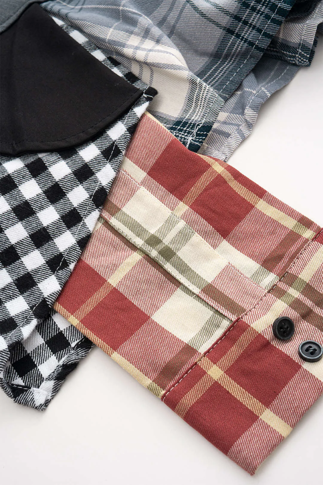 Patchwork plaid print nederdel sold by Micas product image thumbnail 4