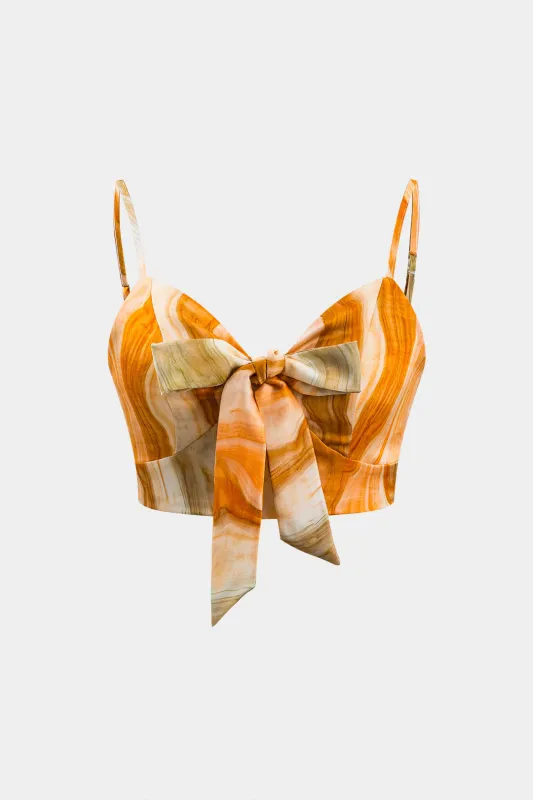 Tie farvestofprint slips front slip cami top sold by Micas