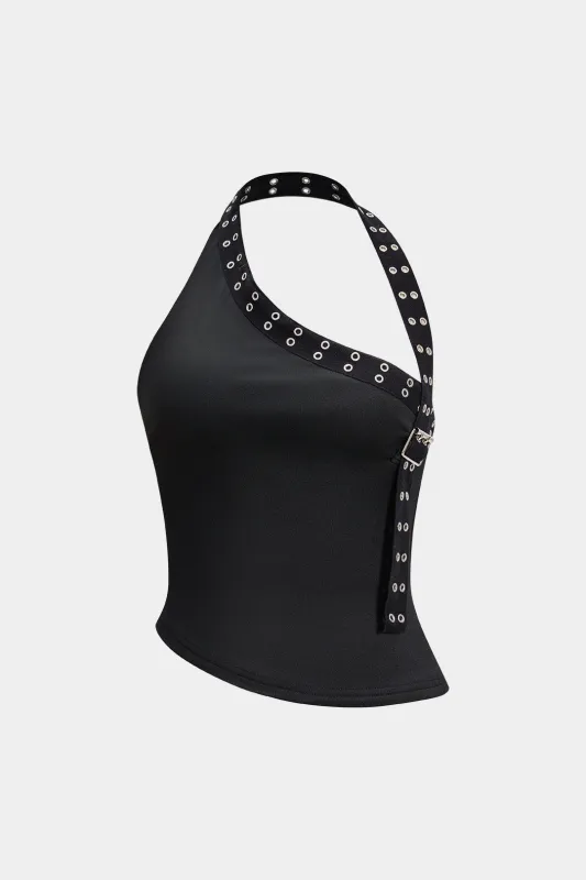 Halter Neck Asymmetrical Tank Top sold by Micas