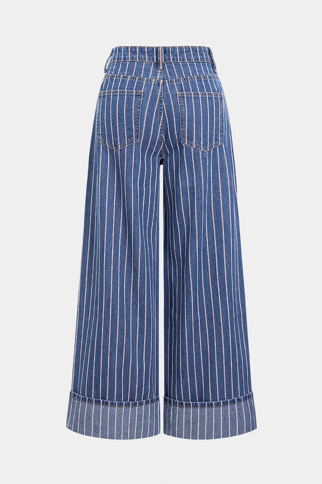 Stripes Print Denim Low Waist Cuffed Jeans sold by Micas product image thumbnail 2