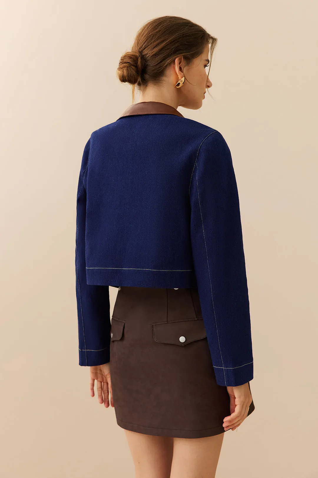 Denim Patchwork Button Pocket Outerwear sold by Micas product image thumbnail 2