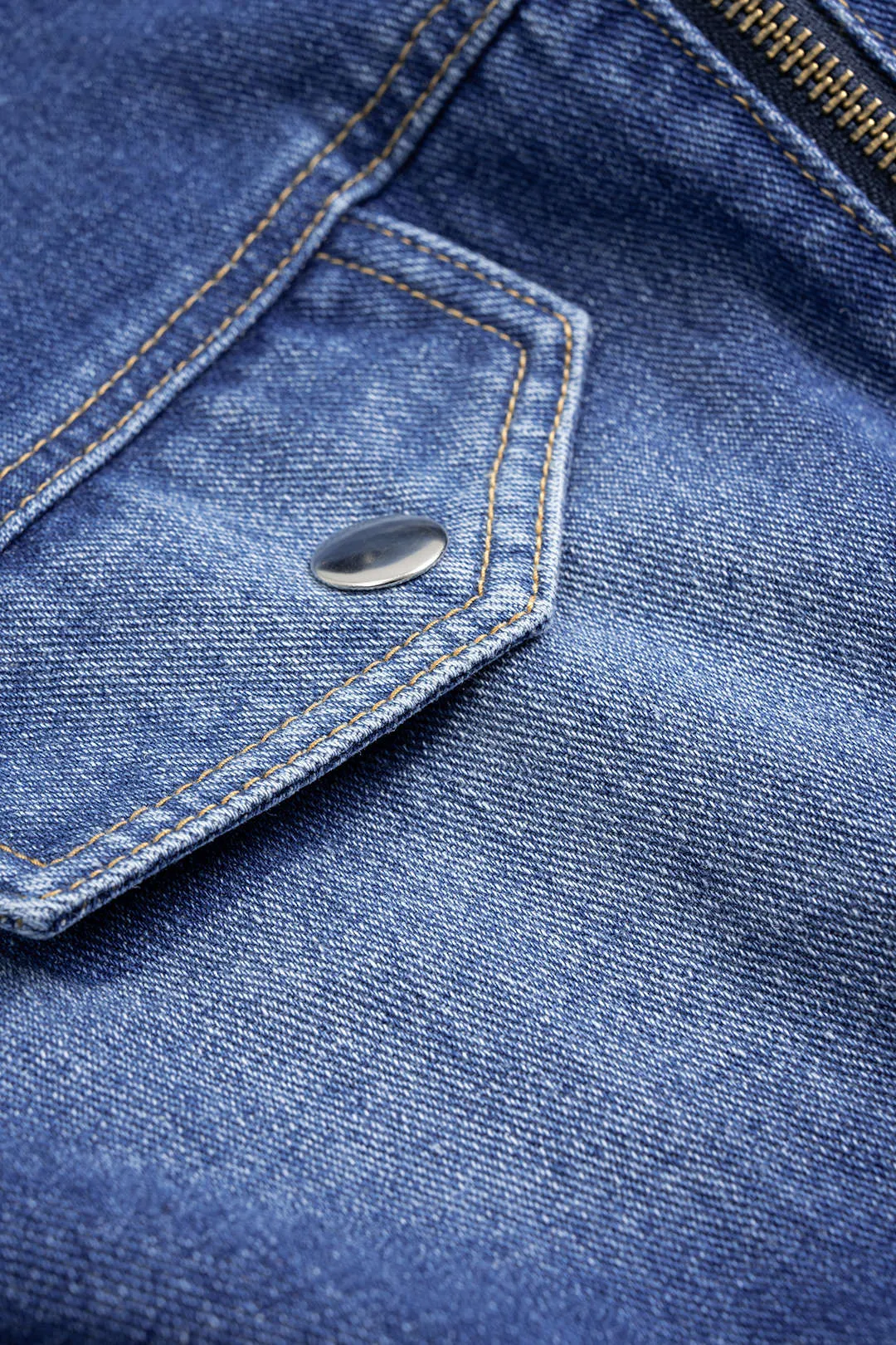 Denim Pocket Shirred Zipper Outerwear sold by Micas product image thumbnail 4