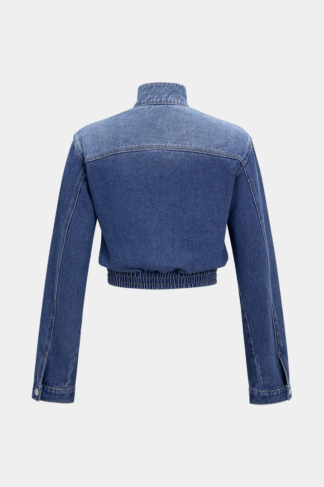 Denim Pocket Shirred Zipper Outerwear sold by Micas product image thumbnail 2