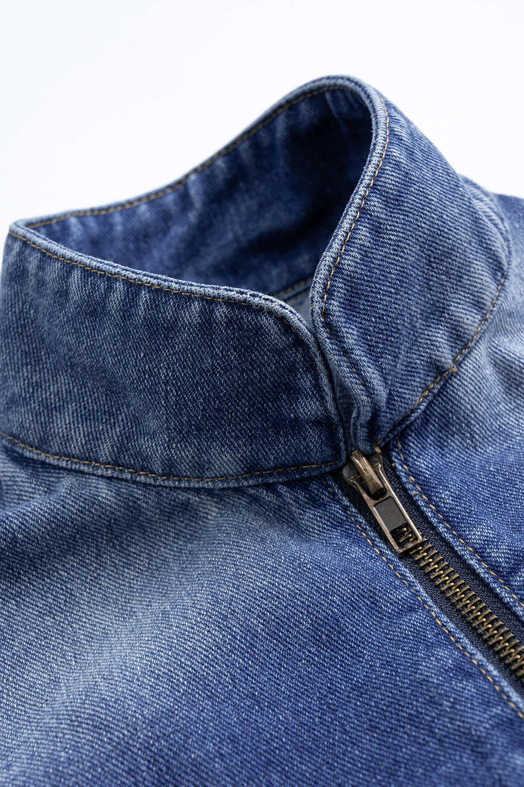 Denim Pocket Shirred Zipper Outerwear sold by Micas product image thumbnail 3