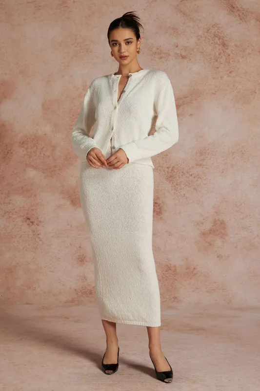 Knit Texture Ribbed Button Cardigan sold by Micas