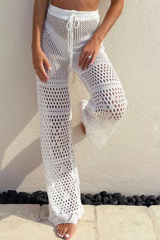 Knit Cut Out Drawstring Trousers sold by Micas