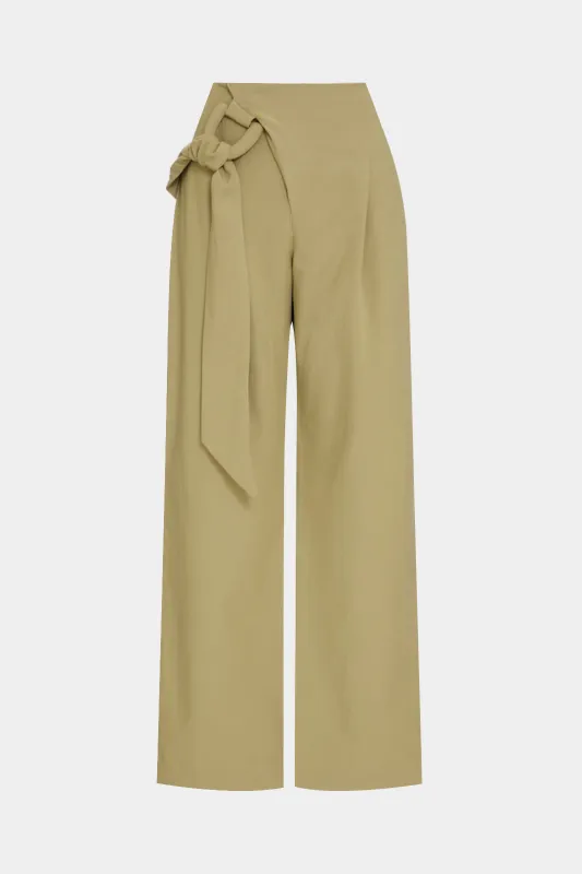 Asymmetrical Tie Front Trousers sold by Micas