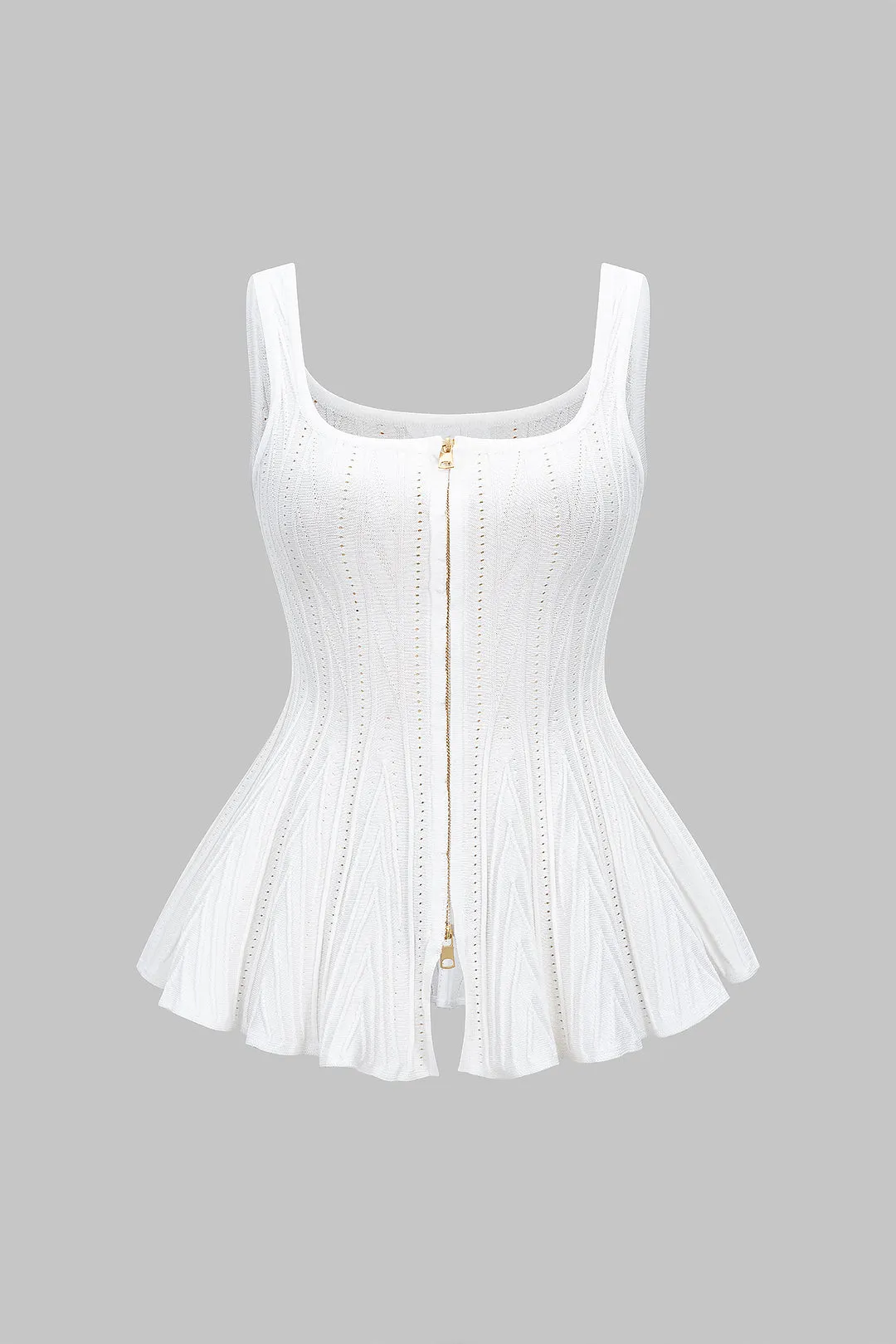 Ruched Hem Zipper Slip Cami Top sold by Micas