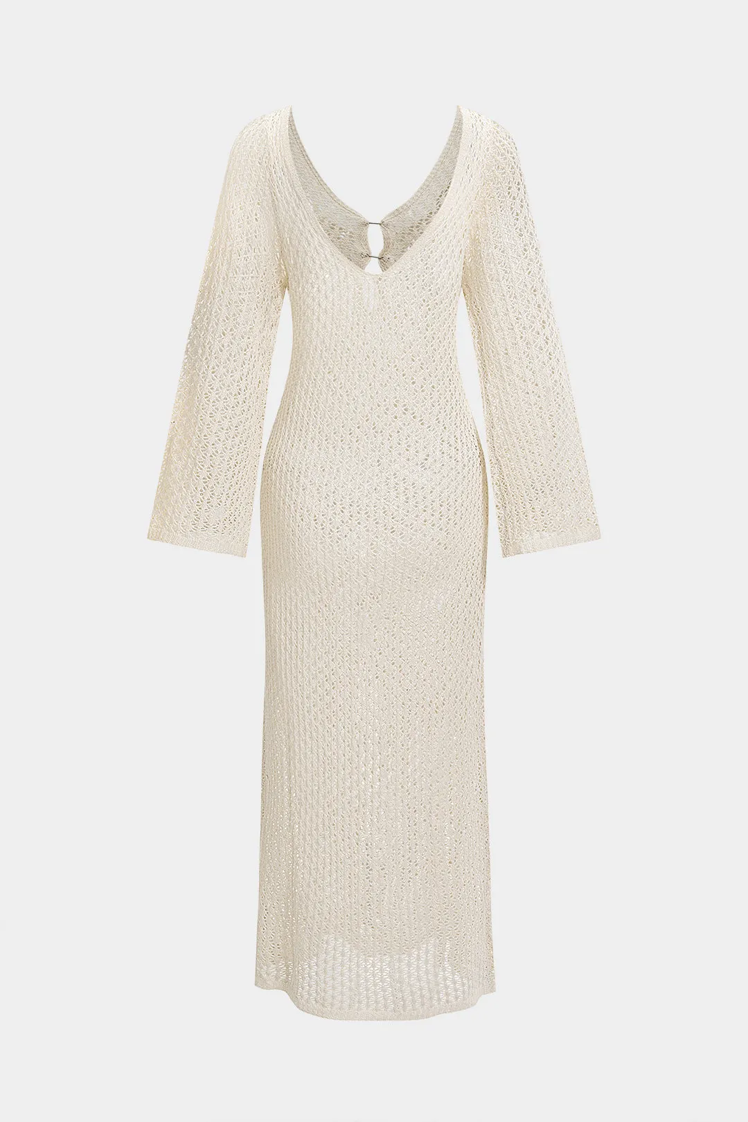 V-Neck Hollow Out Long-Sleeve Cover Up sold by Micas product image thumbnail 2