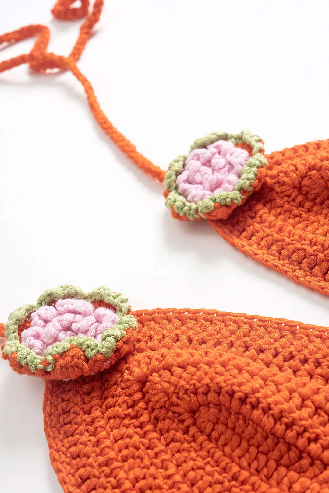 Knit 3D Floral Tie-Up Strappy Backless Cami Top sold by Micas product image thumbnail 4