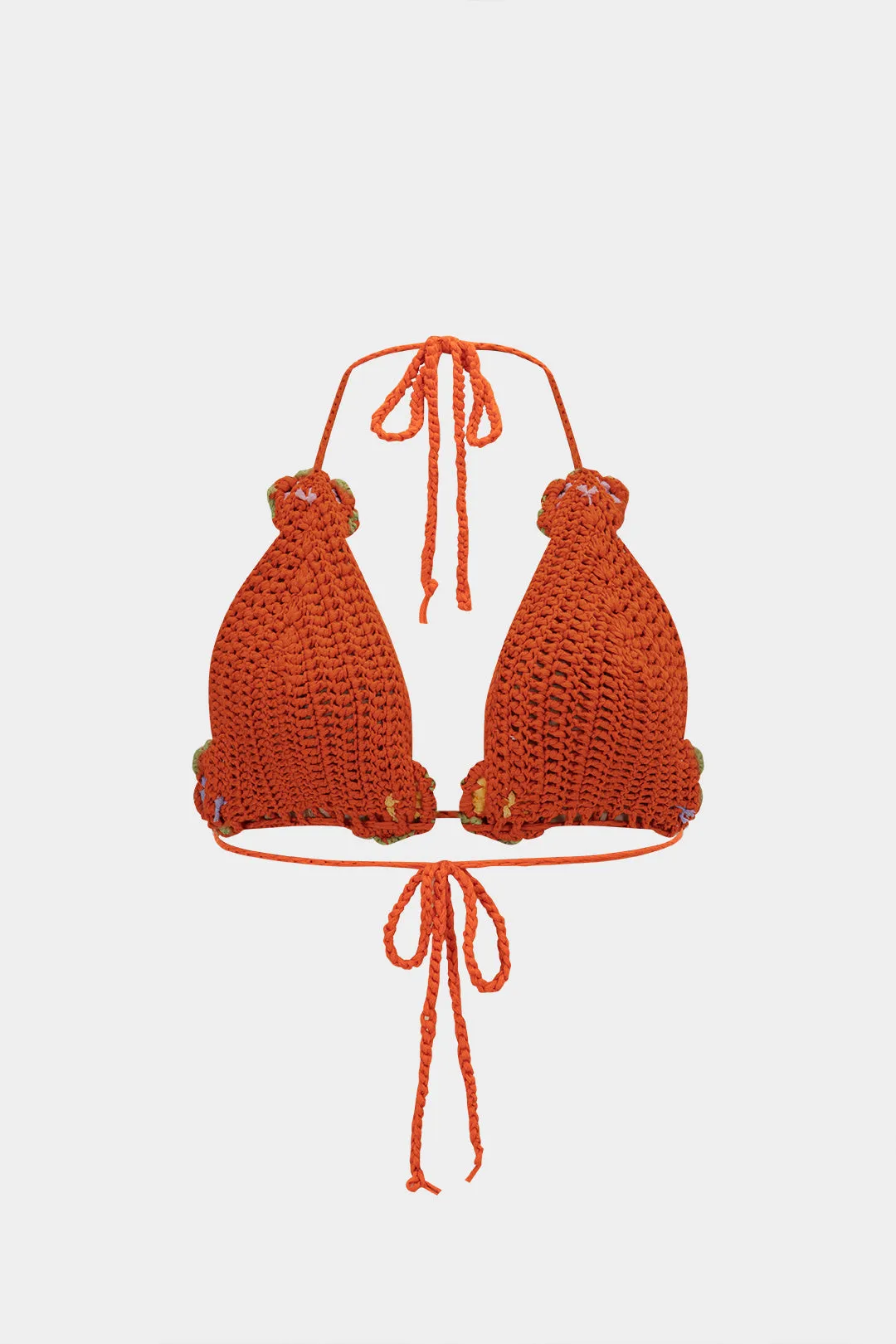 Knit 3D Floral Tie-Up Strappy Backless Cami Top sold by Micas product image thumbnail 2