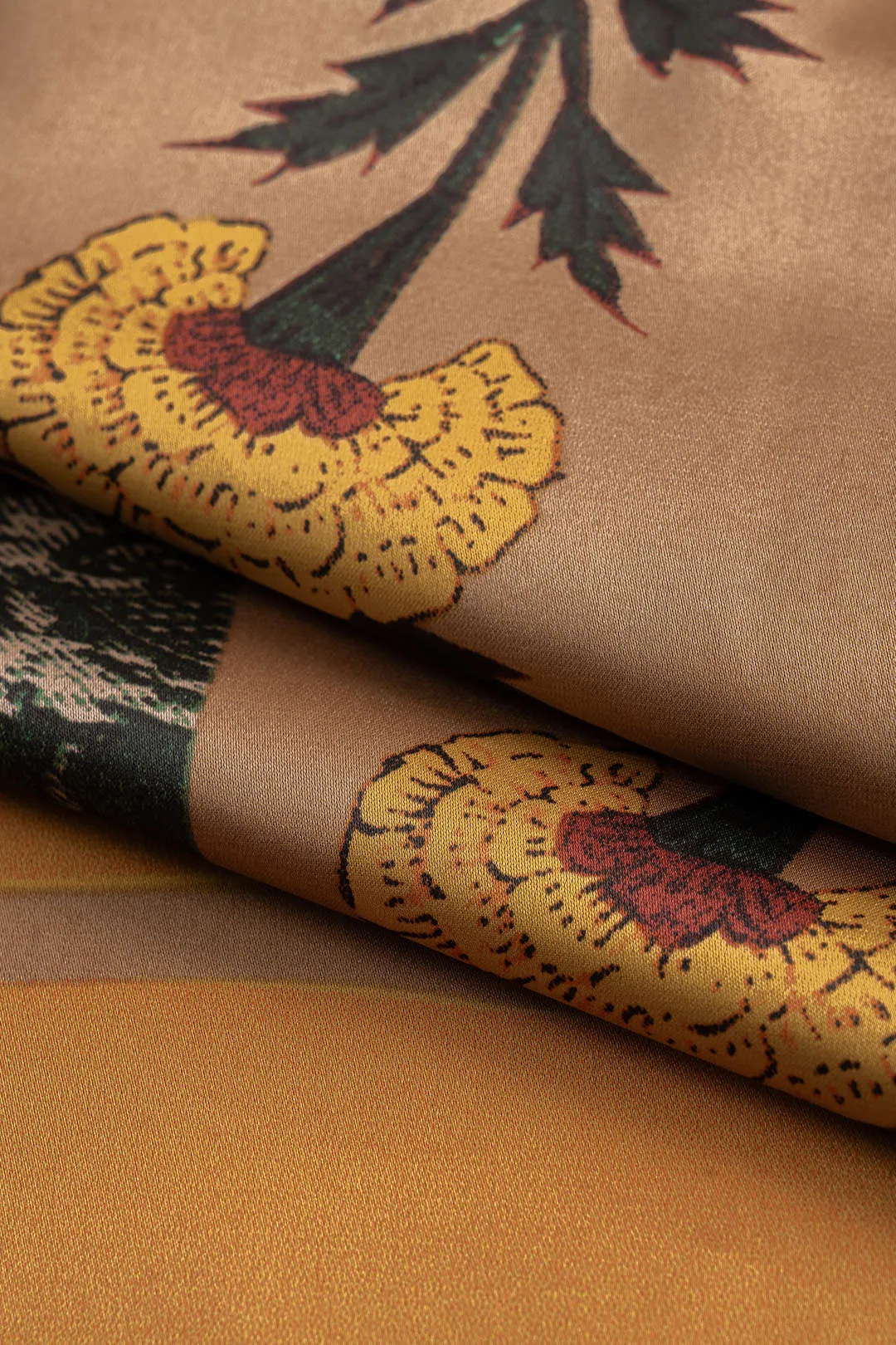 Plus Size Retro Print Satin Tie Front Skirt sold by Micas product image thumbnail 4