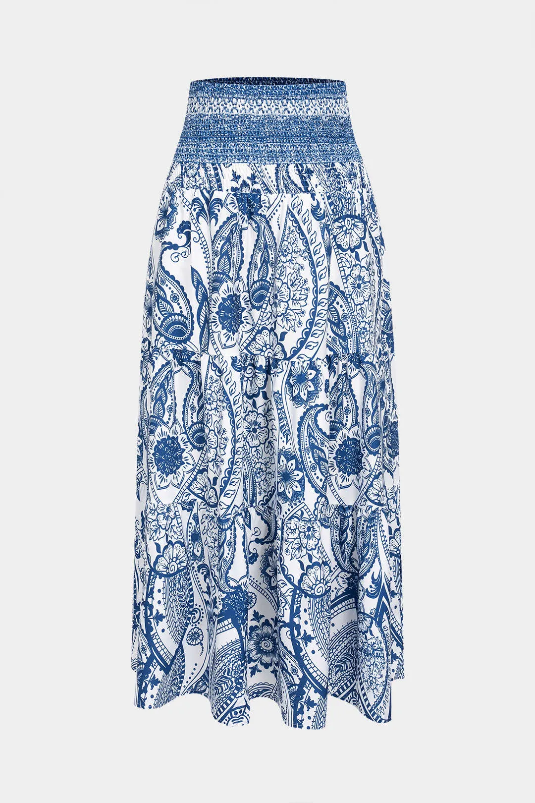 Bohemian Print Smocked Skirt sold by Micas