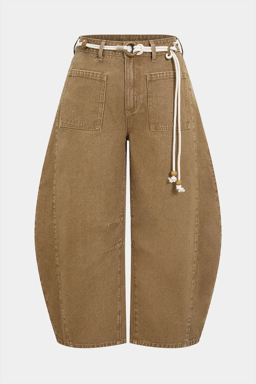 Plus Size Denim Low Waist Beaded Belted Jeans sold by Micas product image thumbnail 2