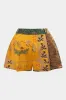Plus Size Bohemian Print High Waist Zipper Shorts sold by Micas