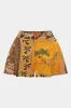 Plus Size Bohemian Print High Waist Zipper Shorts sold by Micas