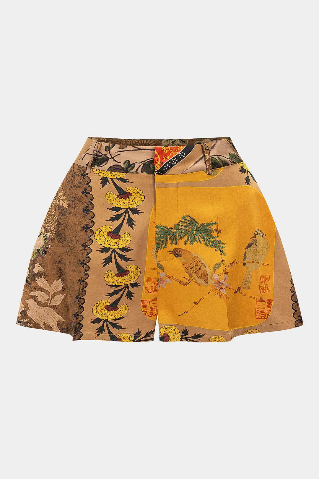 Plus Size Bohemian Print High Waist Zipper Shorts sold by Micas product image thumbnail 2