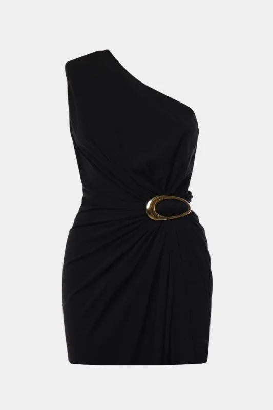 Plus Size Metallic One Shoulder Sleeveless Mini Dress sold by Micas