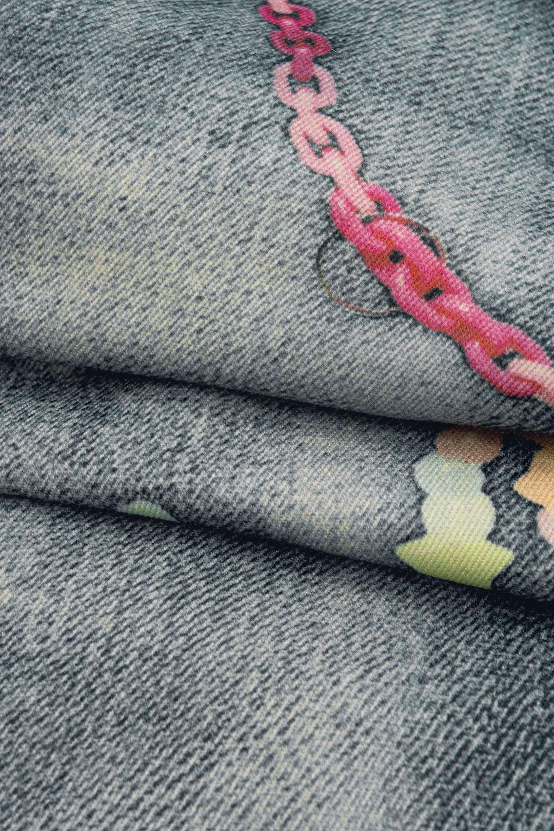 Plus størrelse kæde print denim brede ben shorts sold by Micas product image thumbnail 5