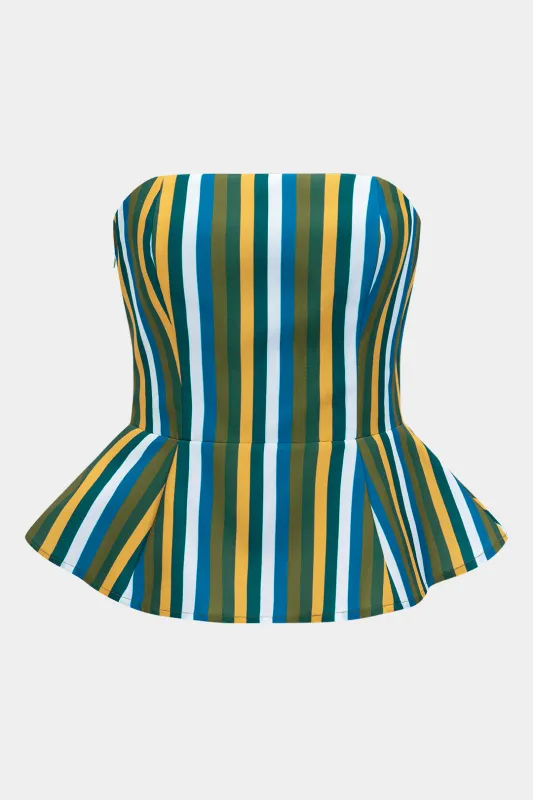 Plus Size Stripes Print Tube Top sold by Micas