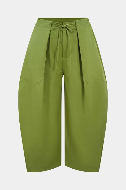 Plus størrelse binding med høj talje tønde bukser sold by Micas