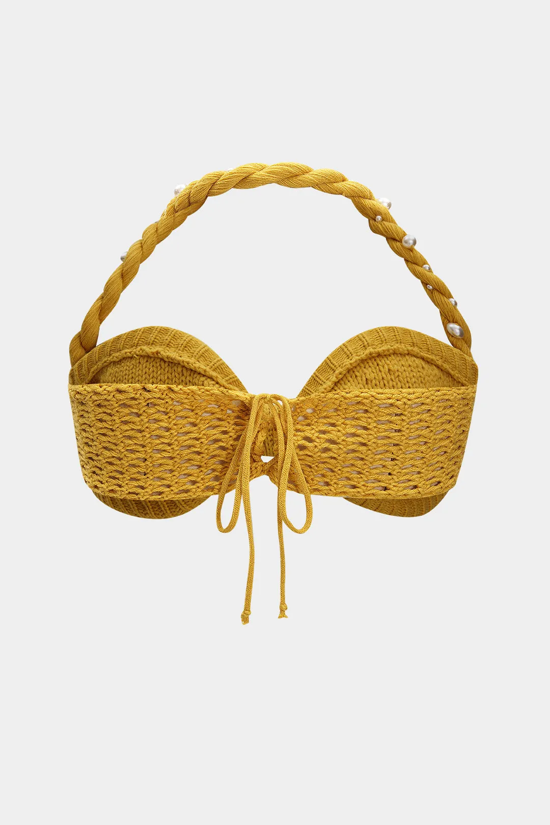 Plus størrelse strik halter hals flettet perleindretning bindingstank top sold by Micas product image thumbnail 2