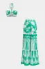 Blomsterblade Print Halter Neck To-Up Ring Decor Tank Top and Wide Leg Bukser Set sold by Micas