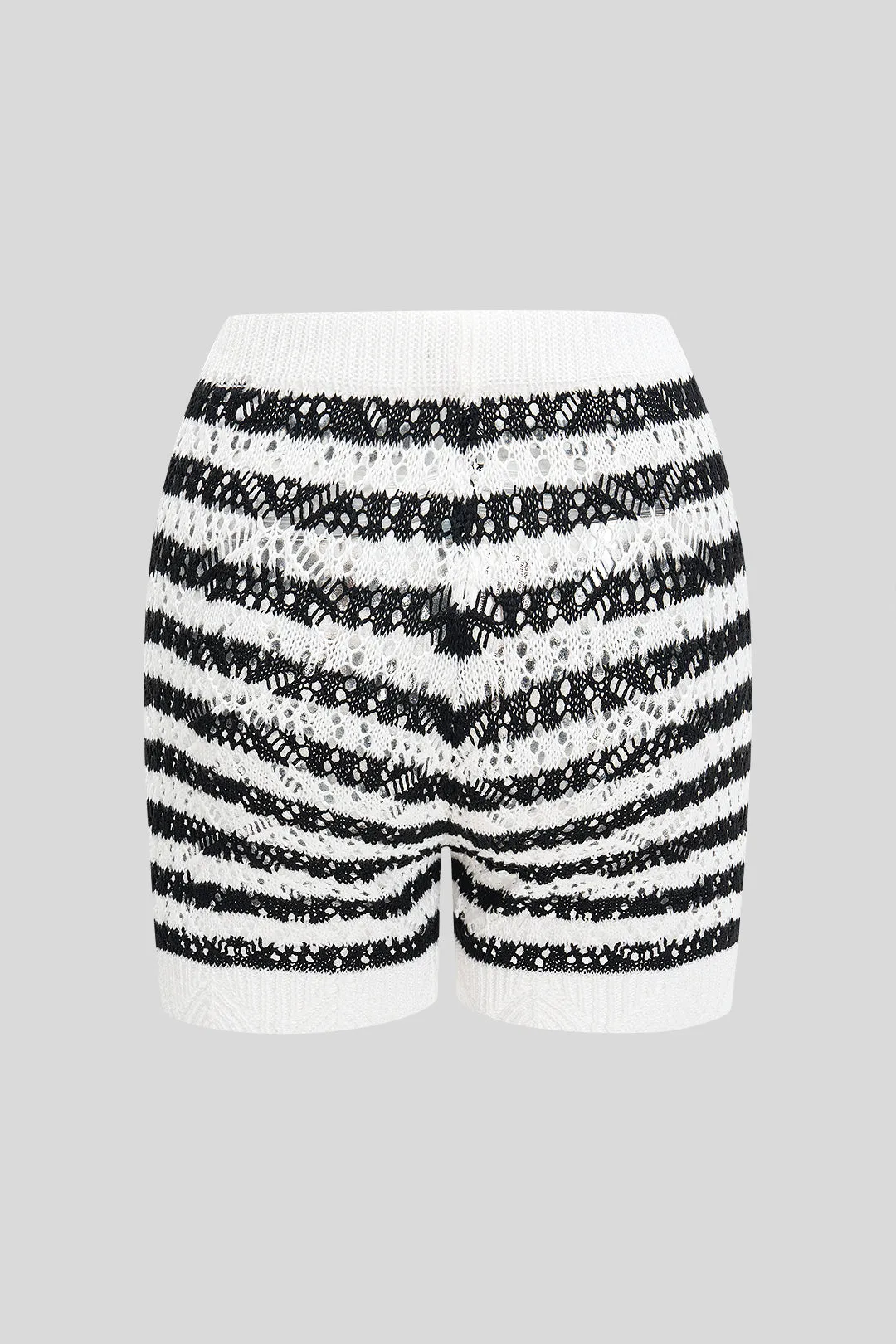 Strik hule ud kontrast stribe -tryktank top og shorts sæt sold by Micas product image thumbnail 5